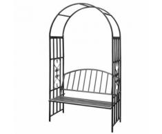 Arche à rosiers gloriette avec banc de jardin plante grimpante 205 cm - Jardinières et bacs