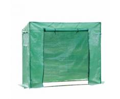 Serre de jardin serre à tomates anti-UV 2 fenêtres moustiquaires + 2 barres renforcement 198L x 77l x 168H cm acier PE vert - Matériel pour serre et semis