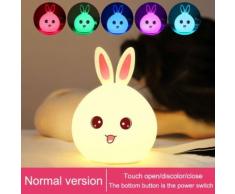 Lampe de silicone lapin mignon nuit colorée lampe chambre à coucher pour enfants cadeau de bébé - Veilleuses