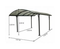 Carport HABRITA aluminium toit 1/2 rond 14,62 m2 - Mobilier de Jardin