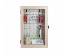 Boîte à clés en bois Little Market - L. 19 x H. 30 cm - Marron naturel - Boite de rangement