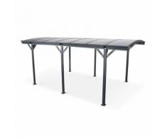 Carport de 15m² en aluminium anthracite et polycarbonate - Le Mans 5x3m - abri de voiture 500 x 300 x 220 cm - Mobilier de Jardin