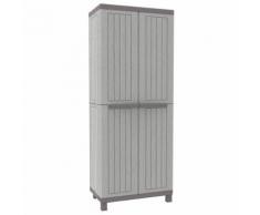 Armoire haute de jardin en résine gris meuble avec tablettes pour terrasse 2680 - Rangement de l'atelier