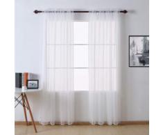 Deconovo Lot de 2 Rideau Voilage Salon Chambre Blanc 140x229cm - Rideaux et stores