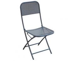 Chaise pliante en métal perforé Coloris gris anthracite - A USAGE PROFESSIONNEL - PEGANE - - Mobilier de Jardin