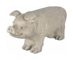 Esschert Design - Banc de jardin cochon en fibre de pierre - Mobilier de Jardin