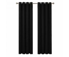 Deconovo Lot de 4 Rideaux Chambre Enfant Argenté Salon Décoration 140x245cm Rideau Cuisine Restaurant Occultant Thermique à Oeillets Noir - Rideaux et stores