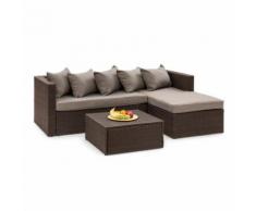 Blumfeldt Theia Lounge Salon de jardin complet polyrotin marron - Mobilier de Jardin