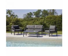 Salon de jardin design aluminium Madrid - 4 Personnes - Gris foncé - Mobilier de Jardin
