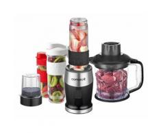 CONCEPT électroménager SM3390 Mixeur smoothie « FRESH & NUTRI », 700 W, noir, 1200 ml hachoir, moulin, 3 recipients en tritan, sans BPA, fonction Pulse, corps caoutchouc + inox, 23 000 tours/min. - Aide culinaire