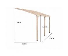 Carport HABRITA mural pergola 15 m2 - Mobilier de Jardin