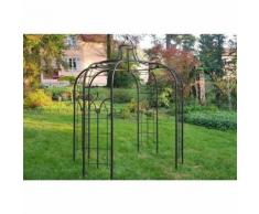 L'Héritier Du Temps - Gloriette princess medium tonnelle pergola de jardin abris rond en fer forgé peinture epoxy marron martelé 300x300x300cm - Mobilier de Jardin