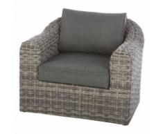 Fauteuil salon de jardin en résine tressée Moorea - Gris ombre - Mobilier de Jardin