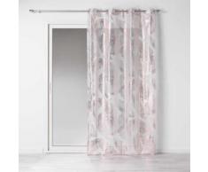 Voilage oeillets 140 x 240 cm voile imprime metallise veggy Rose/or Rose - Rideaux et stores