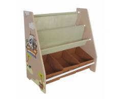 Kiddi Style les Enfants Bois Bibliothèque en toile motif pirate, étagère rangement pour enfant - Décoration de chambre