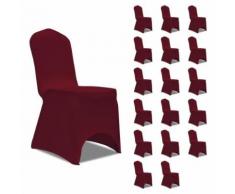 vidaXL Housses élastiques de chaise Bordeaux 18 pcs - Textile séjour