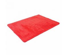 Tapis HWC-F69, shaggy, épais, poil long, tissu/textile, cotonneux, doux, 160x120cm ~ rouge - Tapis et paillasson