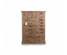 Meuble Semainier Chiffonnier Grainetier Bois 27 Tiroirs Marron 81x37.5x109.5cm - Décoration d'Autrefois - Buffets
