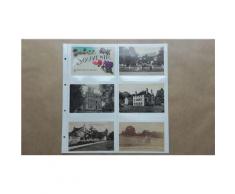 5 feuilles SAFE fond blanc pour cartes postales anciennes / 12 cases horizontales (pour classeur format 33cmsx33cms) - Autres Classement et Archivage