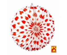 Lampion blanc curs rouge 36 cm - Article de fête