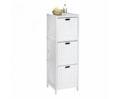 Etagère de salle de bain bord de mer Olso - L. 36 x H. 112 cm - Blanc - Meubles de salle de bain