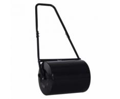 Rouleau à gazon jardin en acier avec poignée dim. 47L x 32l x 105H cm lestage max. 30 L noir - Outillage de jardin à main