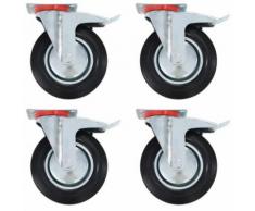 vidaXL 12x Roulettes Roues Fixes pour Chariot Roulant Roulettes Pivotantes Roulettes Fixes Panier d'Achat Etagère à Livre Tables de Travail Capacité de 70 kg 100 mm - Accessoires pour meubles