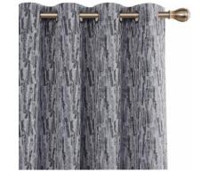 Deconovo Lot de 2 Rideaux Occultant Total Jacquard Intérieur 132x138cm Rideau Chambre Bleu Marine Thermique Salon Moderne Fenêtre Extérieur - Rideaux et stores