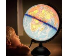 TEMPSA 17CM LED Globe Terrestre Océan Carte Monde en Englais Pour Enfant étude Jeu Cadeau No?l - Jeu découverte