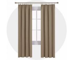 Deconovo Lot de 2 Rideaux Salon Moderne de Porte Occultant Isolant Thermique Galon Fronceur Rideau Restaurant Lhôtel Fenêtre 140x175cm Taupe - Rideaux et stores