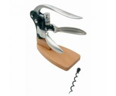 Tire bouchon à levier sur base - corps métal - socle en bois - Ustensile de cuisine