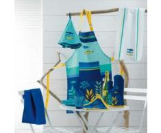 Paris Prix - Tablier De Cuisine blue Lagoon 84cm Bleu - Linge de table