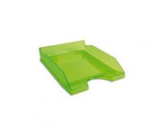 Lot de 5 Corbeilles à courrier ECO Vert translucide - Dimensions : L25,5 x H6,5 x P34,5 cm - Corbeille, bac à courrier, poubelle