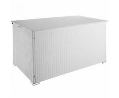 TECTAKE Coffre de Jardin de Rangement extérieur 750 L en Résine tressée et Aluminium Blanc - Mobilier de Jardin