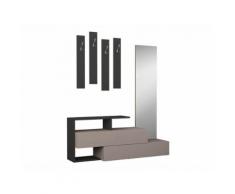 SUBLEEM Meuble d'entrée ANILA Moka clair / Anthracite - Vestiaires