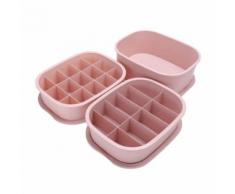 Sous-Vêtements Chaussettes Boîte de Rangement Trois Pièces en Plastique Compartments Peut Être Empilée Snpl391 - Rangement de l'atelier