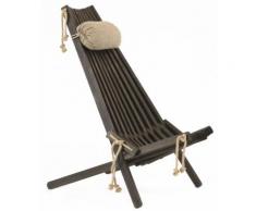 Ecofurn - Chilienne en bois EcoChair (coussin offert) Pin Noir - Mobilier de Jardin