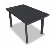 vidaXL Table de Jardin 126x76x72 cm Plastique Anthracite Terrasse Patio Balcon - Mobilier de Jardin