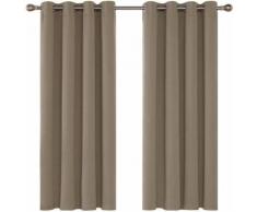 Deconovo Lot de 2 Rideaux Occultant Taupe à Oeillets Rideau Thermique pour Porte d'Entrée 132x138cm pour Enfants Chambre Salon Décoration Isolation - Rideaux et stores
