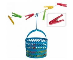 Panier à linge avec 36 épingles à linge - Objet à poser