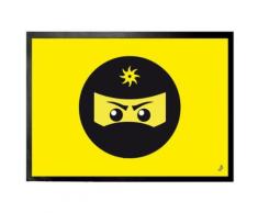 Gaming Paillasson Essuie-Pieds - Icône Ninja, Jaune (50x70 cm) - Tapis et paillasson