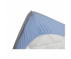 LINANDELLE - Drap housse jersey extensible enfant KIDOR Bleu clair 60x120 cm - Linge de lit