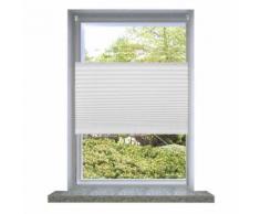 Store plissé en blanc Enrouleur Rideau Occultant Protection Solaire sans Perçage Modèle 10 - Objet à poser