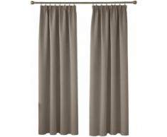 Deconovo Lot de 2 Rideaux Occultant Isolant Thermique Chaleur Rideau Salon Design Moderne Rideau Cuisine Galon Fronceur Taupe 140x245cm - Rideaux et stores