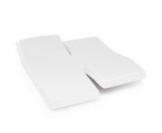 Drap housse relaxation uni 2x100x210 cm 100% coton ALTO Blanc - TPR Tête et pied relevable - Linge de lit