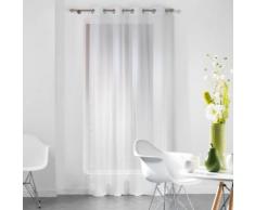 Panneau a oeillets 140 x 240 cm voile fils coupes dandy Blanc - Rideaux et stores