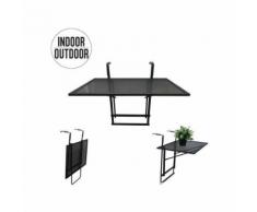 table de balcon pliable noir 60.5x40.5x50cm homelina france - Tables basses