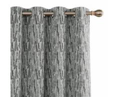 Deconovo Lot de 2 Rideaux Occultant Gris Total Thermique Chambre Rideau Jacquard 132x183cm Salon Désign Moderne Cuisine Intérieur Bureau - Rideaux et stores