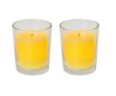 star lot de 2 bougies chauffe-plat à led dans un verre lumière vacillante jaune piles incluses 7 x 4,5 cm - Appliques et spots