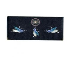 Porte chéquier long portefeuille porte carte, en cuir noir motif Dream Catcher Attrape reve - Autres Classement et Archivage